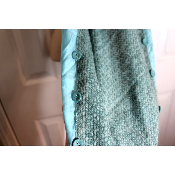 Manyus Boutique Lagenlook Turquoise Silk Blend Scarf NWT - Picture 4 of 5